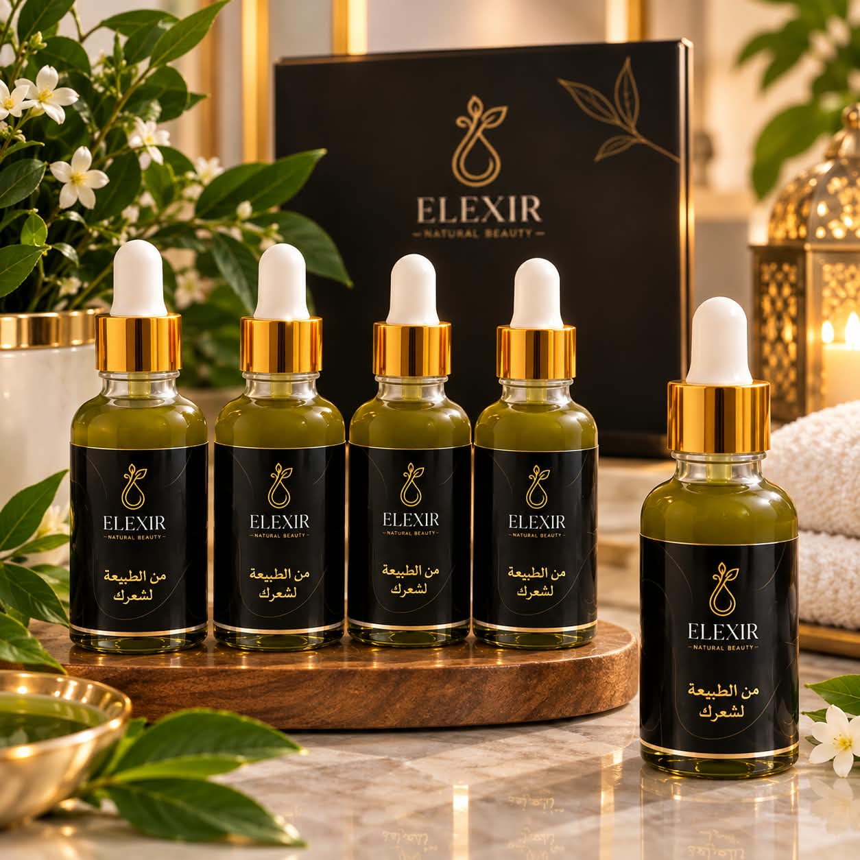 ELEXIR fermented hair oil bottle